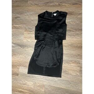 Black 100% Silk Helmut Lang Blaze Layered Dress hi-lo hem Size S exc Cond